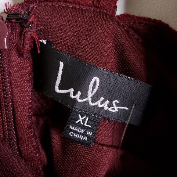 Lulu's Ruffle Neck Lace Midi Dress - Picture 4 of 4